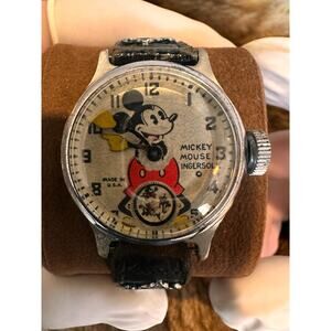 1930s Mickey Mouse Ingersoll Mechanical | 1st Mickey Watch | ORIGINAL & WORKING